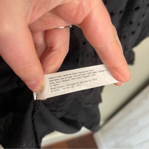 Eloquii Eyelet Easy Mini Dress in Black 14 - Picture 5 of 12